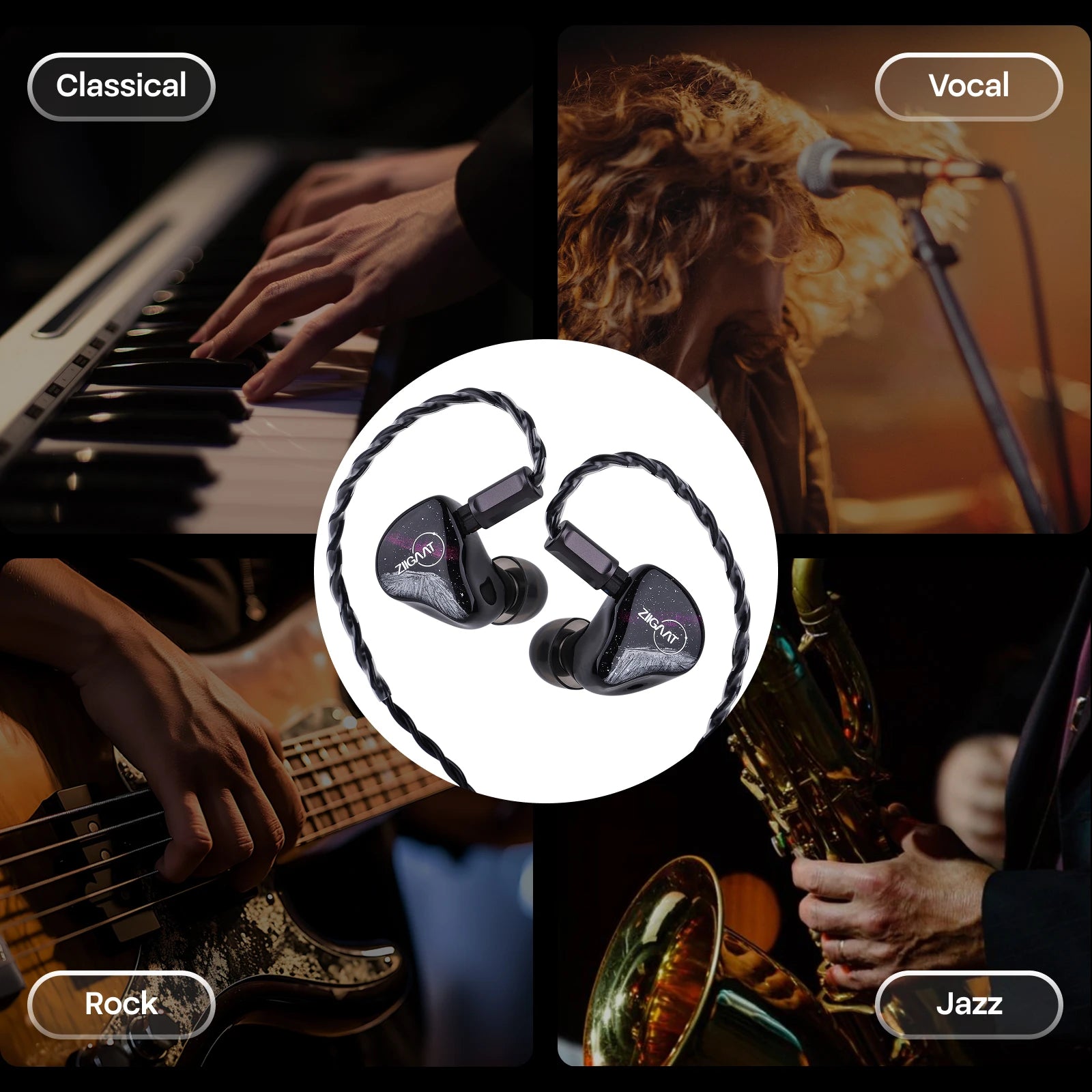 ZiiGaat Crescent 2DD+2BA Hybrid IEM