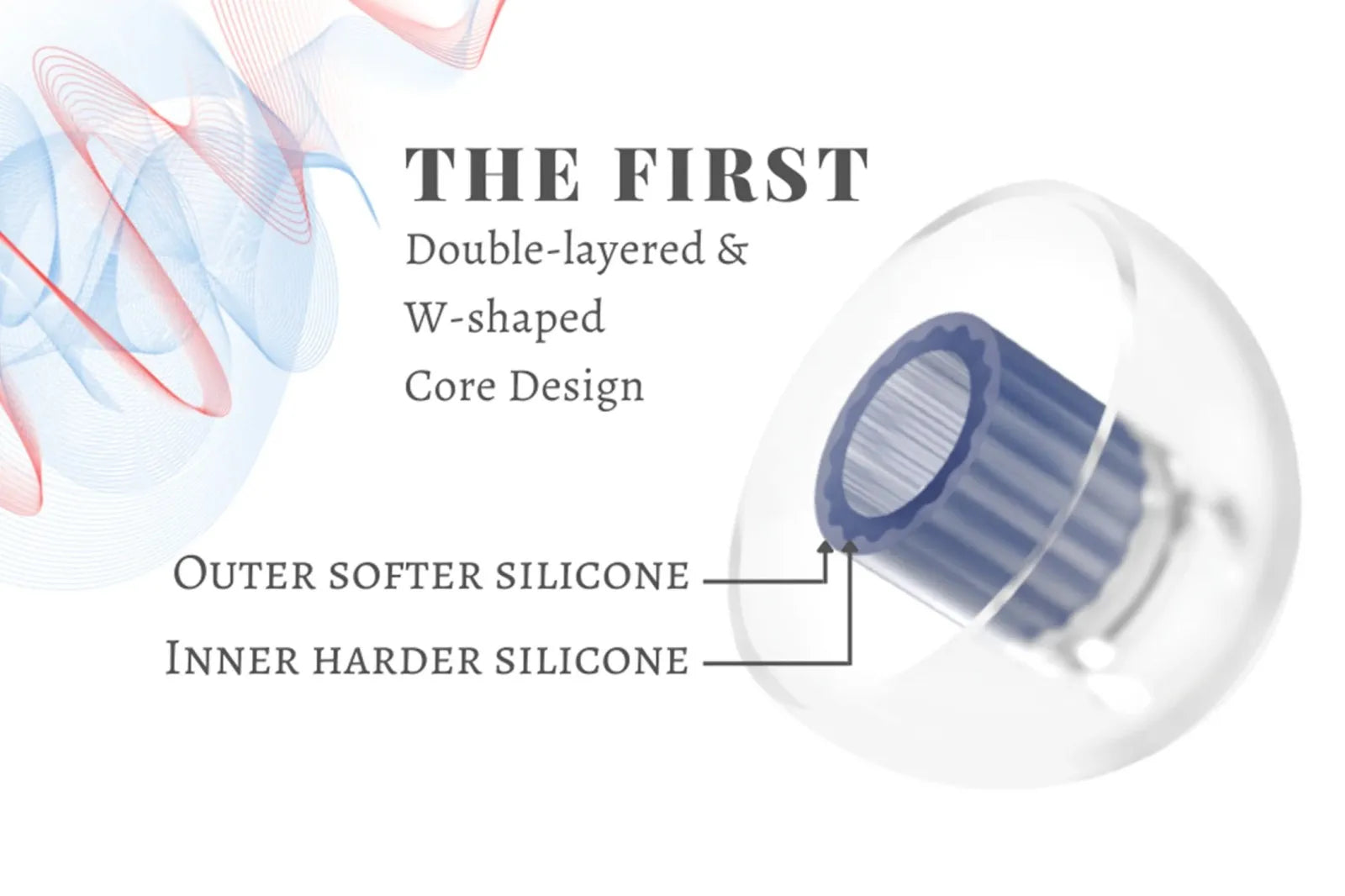 SpinFit W1 Double-Layer Silicone Eartips (1 Pair)