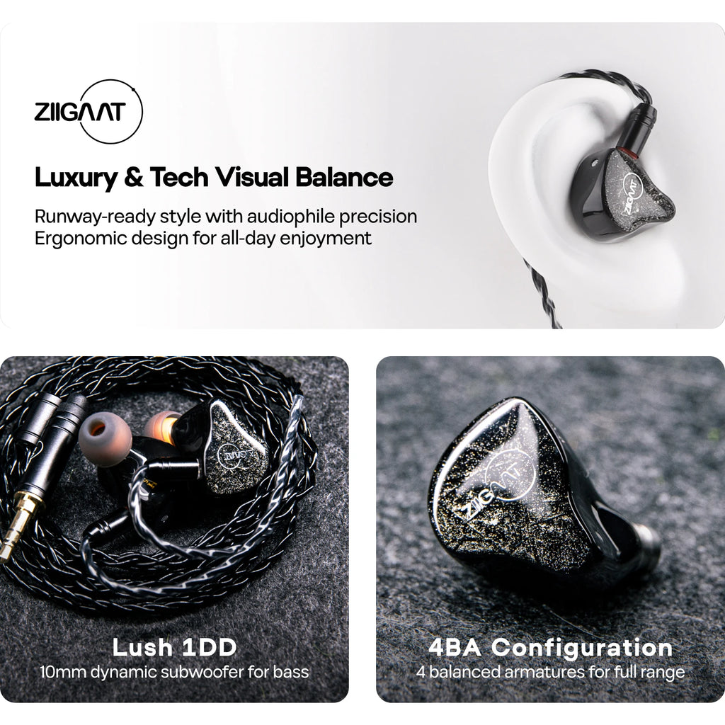 ZiiGaat Lush Studio 1DD+4BA Hybrid IEM