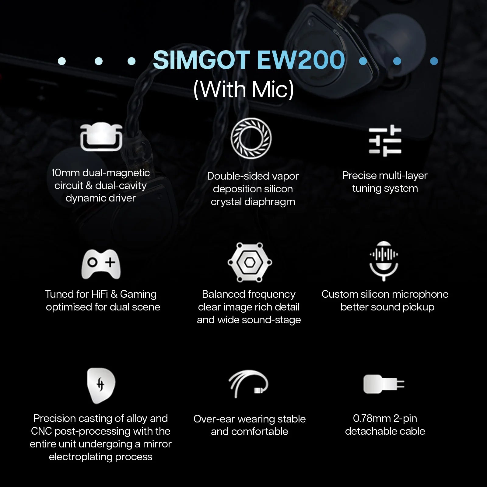 SIMGOT EW200 Dual-Magnetic Dynamic IEM