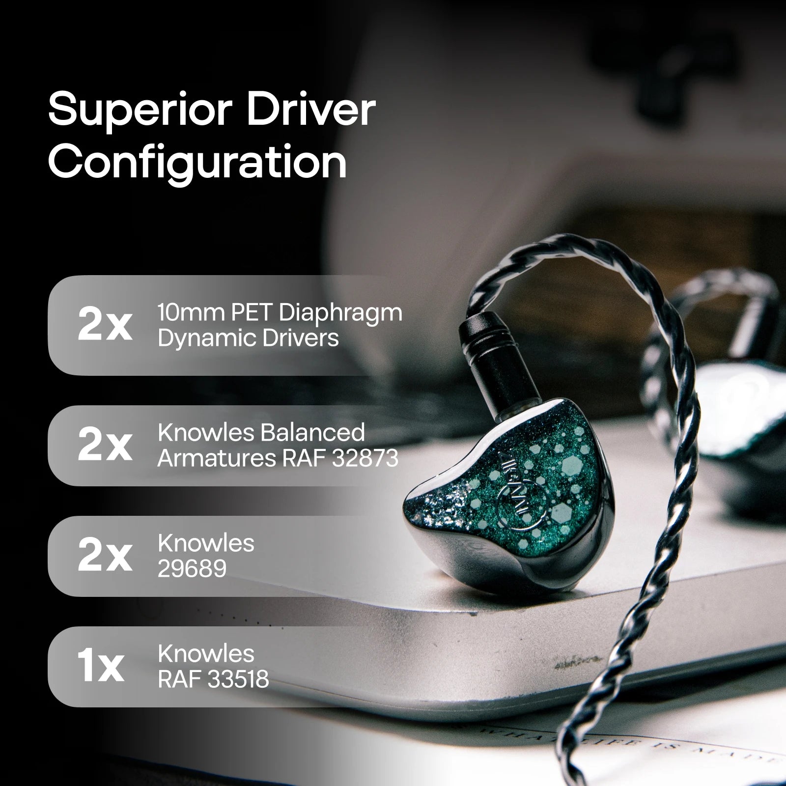 ZiiGaat Arcanis 2DD+5BA Hybrid IEM