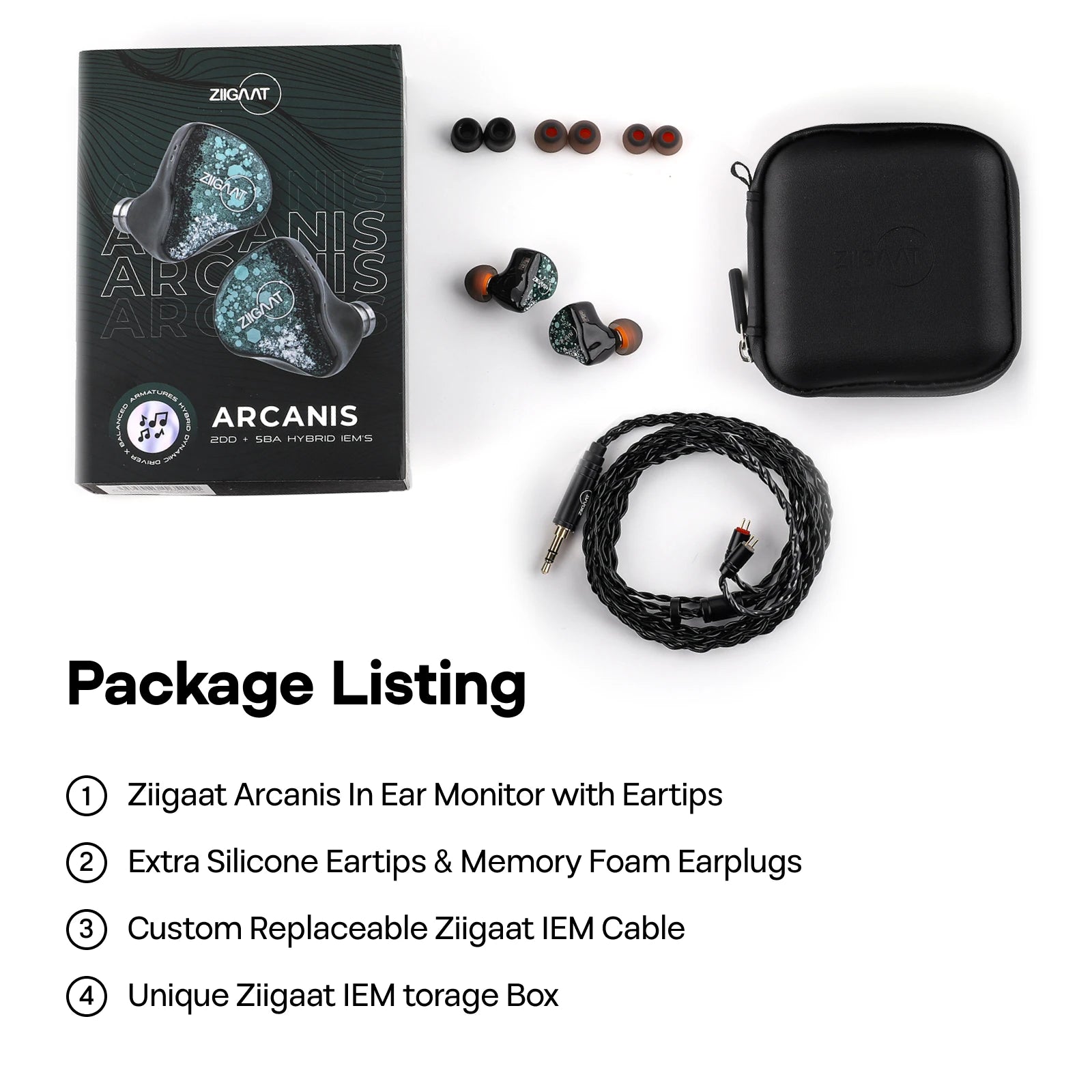 ZiiGaat Arcanis 2DD+5BA Hybrid IEM