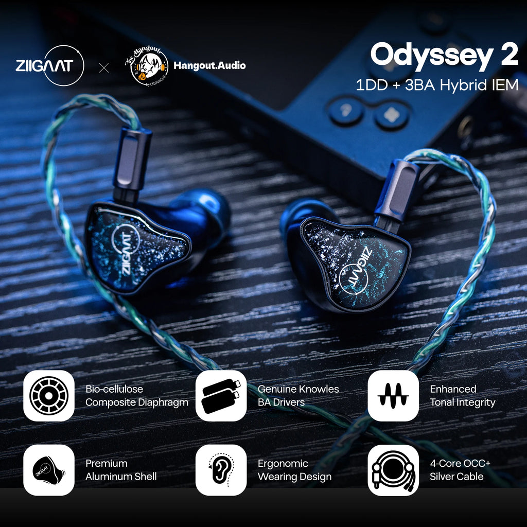 ZiiGaat x Hangout.Audio Odyssey 2 1DD+3BA Hybrid IEM