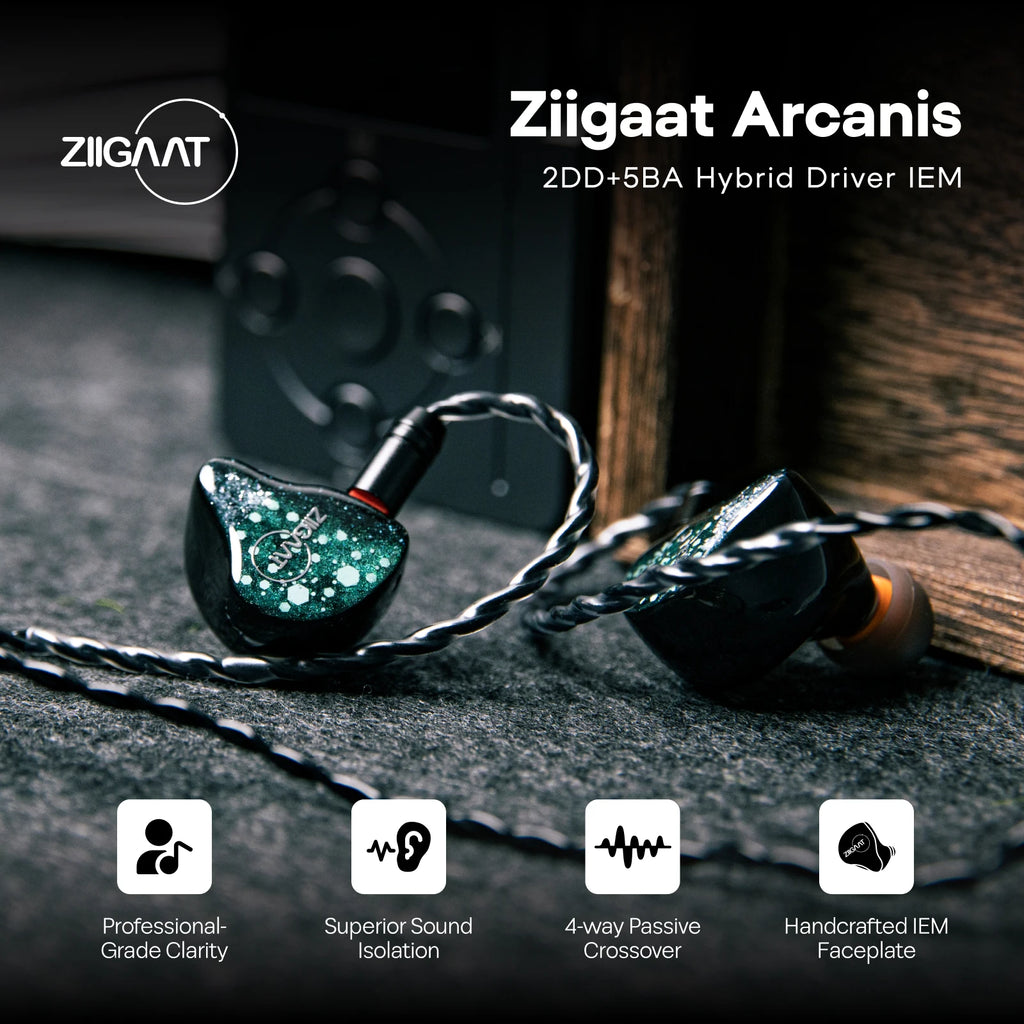 ZiiGaat Arcanis 2DD+5BA Hybrid IEM