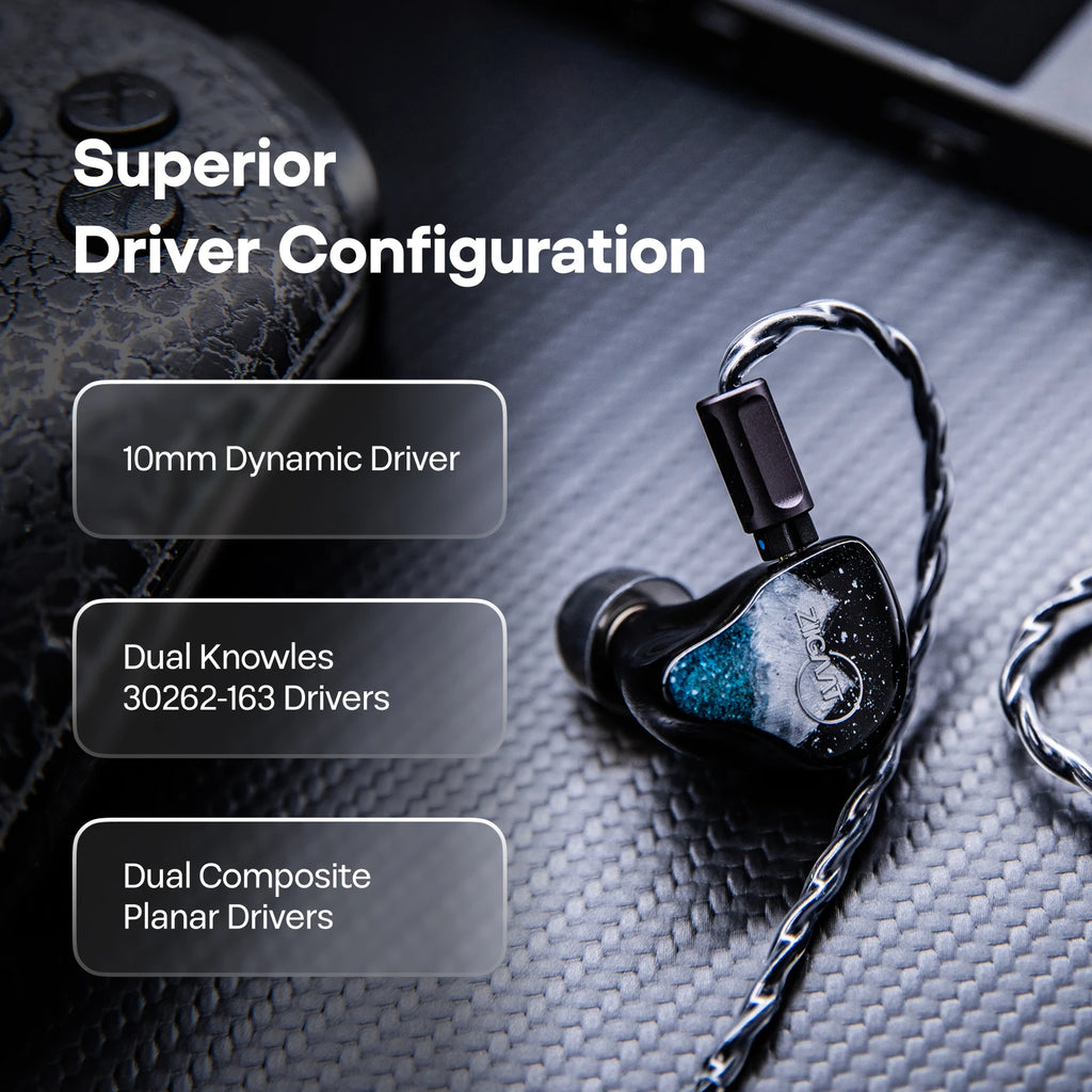 ZiiGaat Horizon 1DD+2BA+2 Planar Tribrid IEM